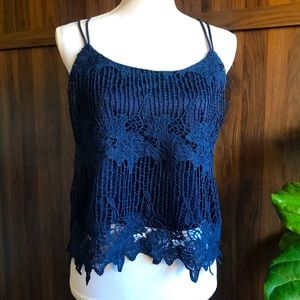 Full Tilt lace overlay shirt